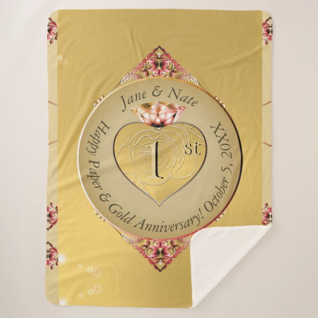 Cobertor Sherpa 1rua ou 50º Ouro Aniversário Sherpa Blanket (Frente)