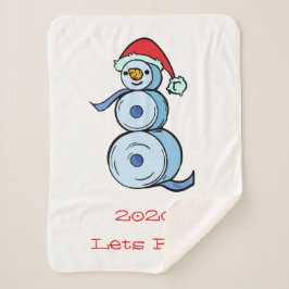 Cobertor Sherpa 2020 Lets Roll Toilet Paper Snowman