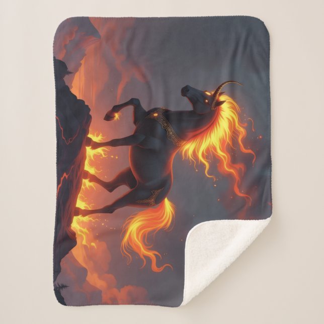 Cobertor Sherpa „2026 – Das Jahr des Feuerpferds“ (Frente)