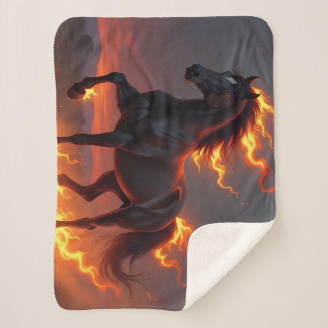Cobertor Sherpa „2026 – Das Jahr des Feuerpferds“ (Frente)