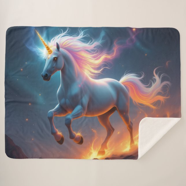 Cobertor Sherpa „2026 – Das Jahr des Feuerpferds“ (Frente (Horizontal))