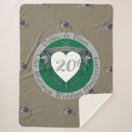 Cobertor Sherpa 20 Emerald Green e Cinza Heart Emblem