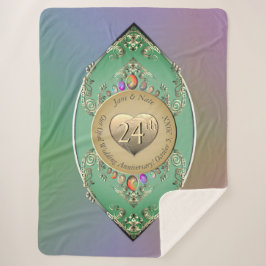 Cobertor Sherpa 24º Aniversário de Casamento com Opala