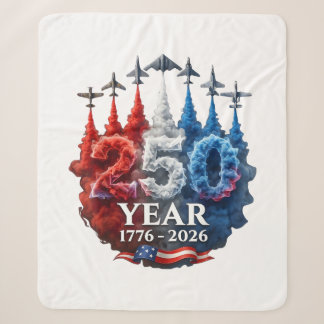 Cobertor Sherpa 250 Anos Americano 250º EUA Patriótico 4 de Julho