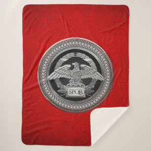 Cobertor Sherpa [300] Silver Roman Imperial Eagle sobre Medalhão