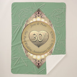 Cobertor Sherpa 30 e 12 Pearl Aniversário de Casamento