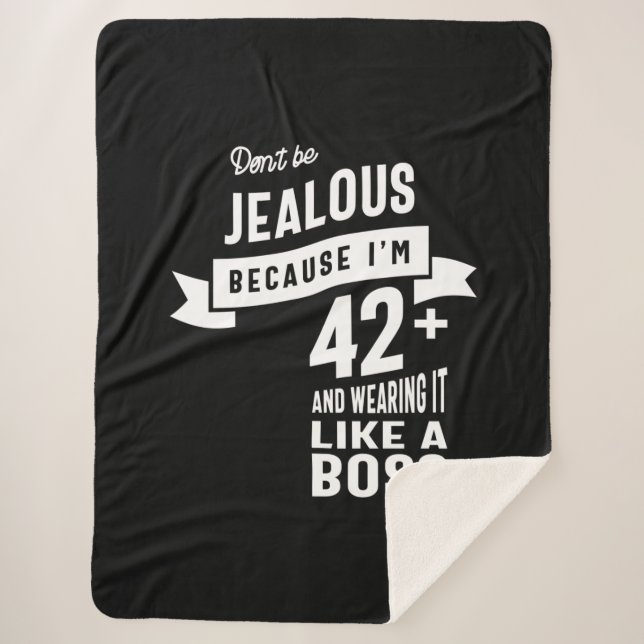 Cobertor Sherpa 42 Anos - 42º Aniversário Engraçado Presente (Frente)