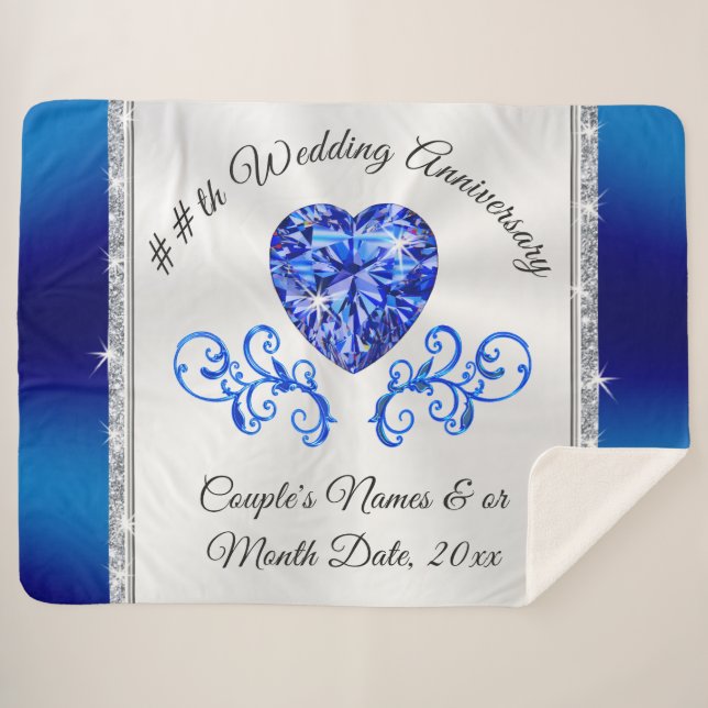 Cobertor Sherpa 45º, 65º Presentes de Aniversário Personalizado de (Frente (Horizontal))