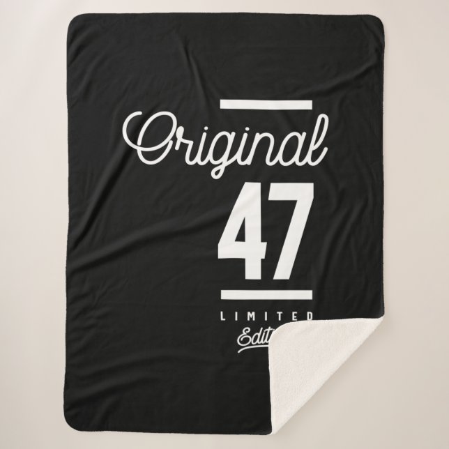 Cobertor Sherpa 47 anos - 47.º aniversário - Presente engraçado (Frente)