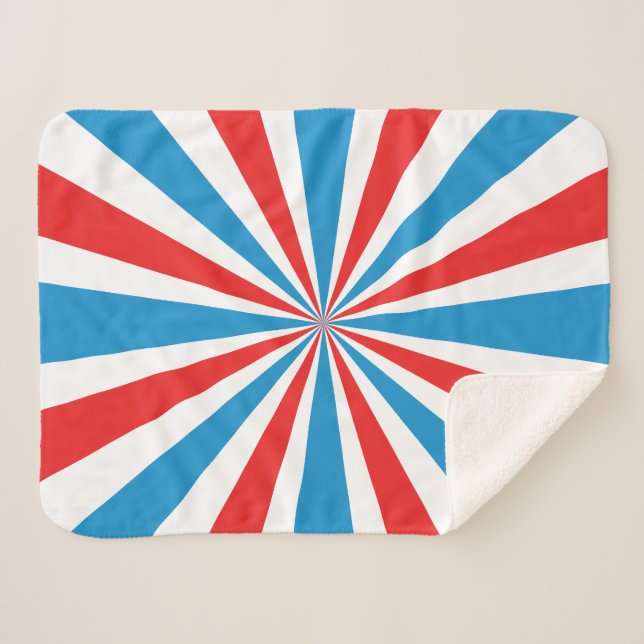 Cobertor Sherpa 4 de julho Vermelho, Branco e Azul Impulso Solar (Frente (Horizontal))