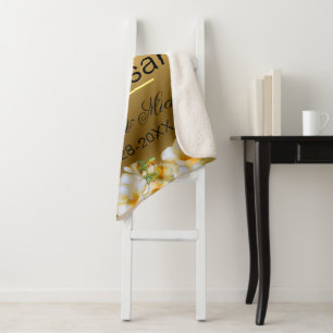 Cobertor Sherpa 50º aniversário de casamento Dourado