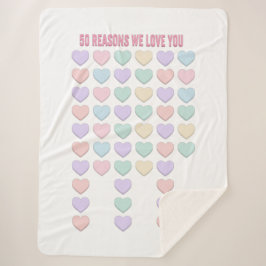 Cobertor Sherpa 50º Presentes de Aniversário - 50º Amo-Te