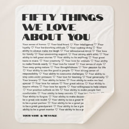 Cobertor Sherpa 50 coisas que amamos sobre você modelo Birthday Fl