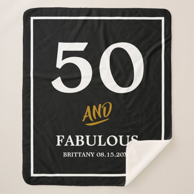 Cobertor Sherpa 50 e Fabuloso aniversário Sherpa Blanket (Frente)