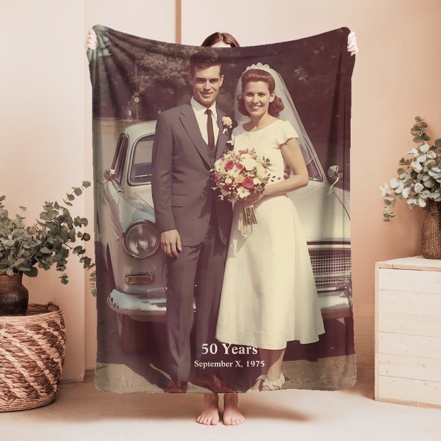 Cobertor Sherpa 50th Wedding Anniversary Sherpa Blanket Photo (Criador carregado)