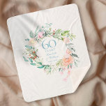 Cobertor Sherpa 60º Aniversário do Casamento de Diamante Floral Ga<br><div class="desc">Apresentando uma delicada granja floral de aquarela,  este cobertor botânico de 60 anos de casamento keepsasasasasakerpa pode ser personalizado com suas informações especiais de aniversário na elegante tipografia azul de diamante. Projetado por Thisnotme©</div>