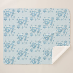 Cobertor Sherpa 67 Divertido 6 7 Seis Sete Floco de Neve Natal Inv