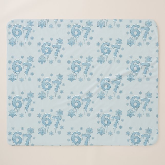 Cobertor Sherpa 67 Divertido 6 7 Seis Sete Floco de Neve Natal Inv (Frente (Horizontal))