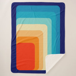 Cobertor Sherpa 70s Square Rainbow