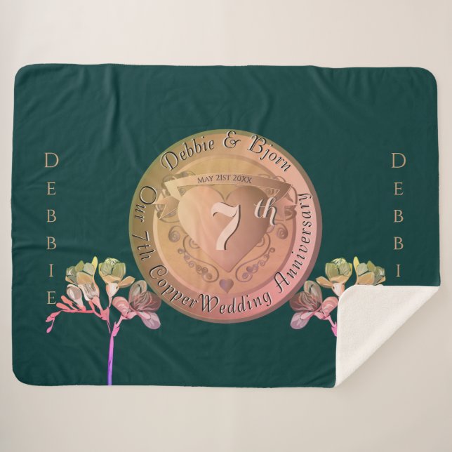 Cobertor Sherpa 7 Casamento Aniversário Cobre Fresia (Frente (Horizontal))