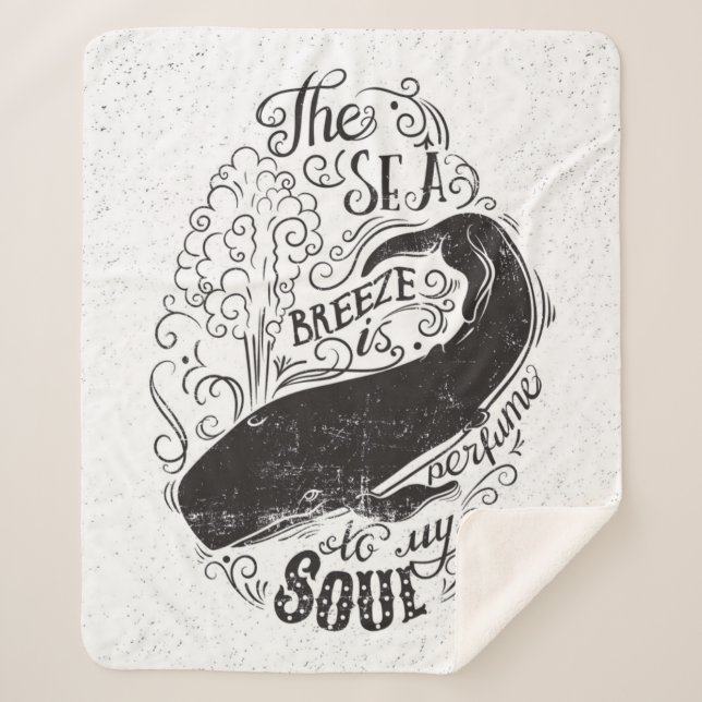 Cobertor Sherpa A brisa de mar é perfume (Frente)