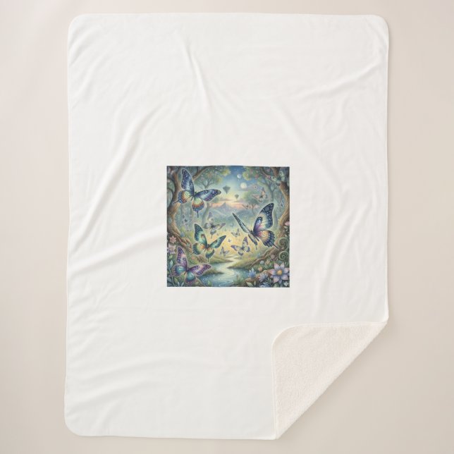 Cobertor Sherpa A Butterfly Dreamscape (Frente)