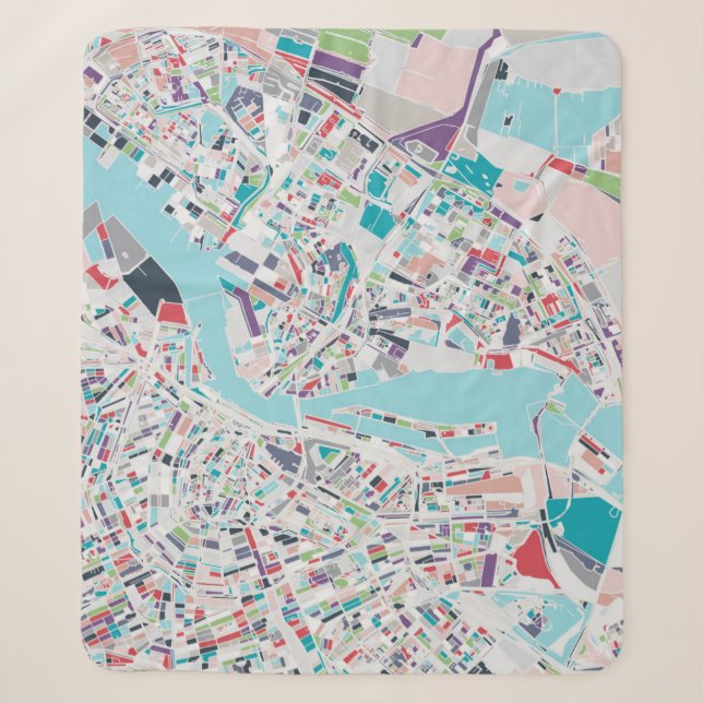 Cobertor Sherpa A cidade de Amsterdão (Frente)