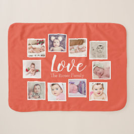 Cobertor Sherpa A Colagem de Fotografias LOVE Pareceu Personalizad