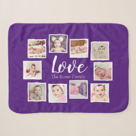 Cobertor Sherpa A Colagem de Fotografias LOVE Pareceu Personalizad