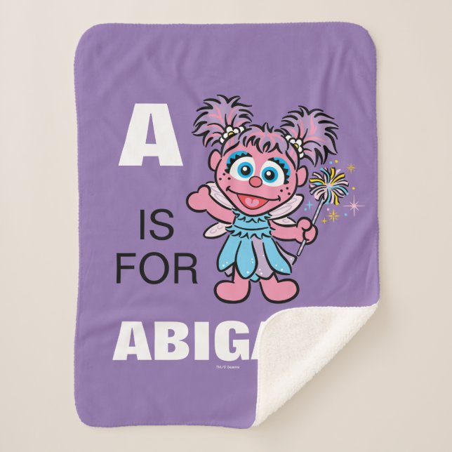 Cobertor Sherpa A é para Abby Cadabby | Adicione seu nome (Frente)