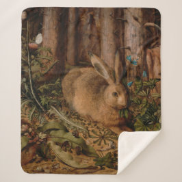 Cobertor Sherpa A Hare in the Forest (por Hans Hoffmann)