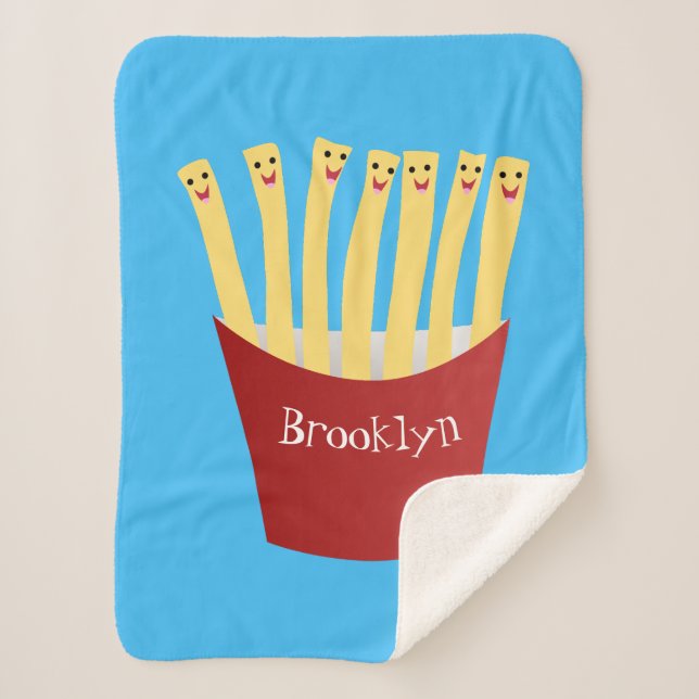 Cobertor Sherpa A ilustração de desenho animado de comida rápida d (Frente)