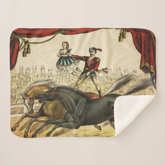 Cobertor Sherpa A Lei De Dois Cavalos, Circo, Circo, Circa 1874. (Frente (Horizontal))