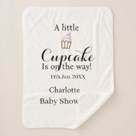 Cobertor Sherpa A little cupcake is on its way baby shower name da