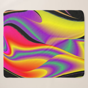 Cobertor Sherpa A magia das cores do Rainbowart Abstrato 3D