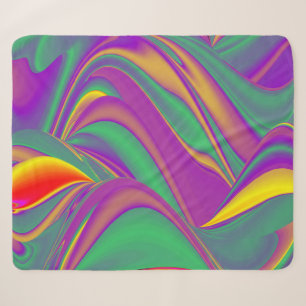 Cobertor Sherpa A magia das cores do Rainbowart Abstrato 3D