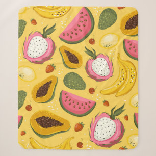 Cobertor Sherpa A mão desenhou frutas de verão. Sem costura