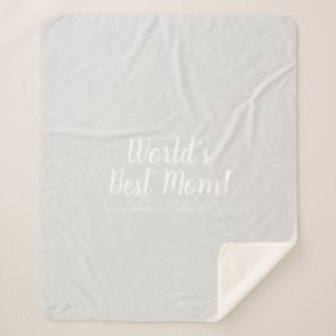 Cobertor Sherpa A melhor mãe do mundo, cinza de script personaliza