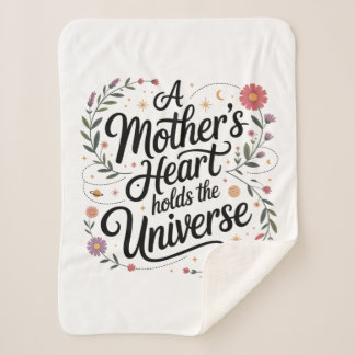 Cobertor Sherpa A Mother's Heart Holds The Universe