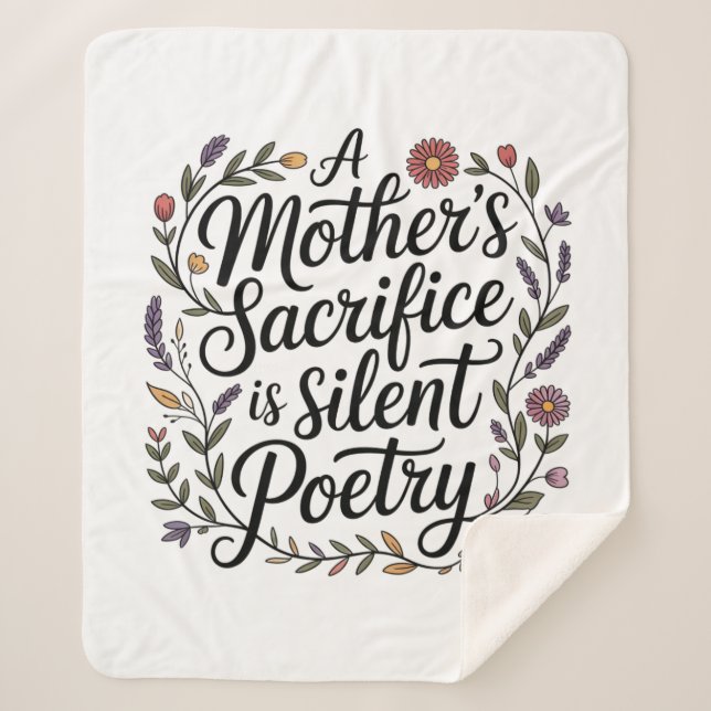 Cobertor Sherpa A Mother's Sacrifice Is Silent Poetry (Frente)