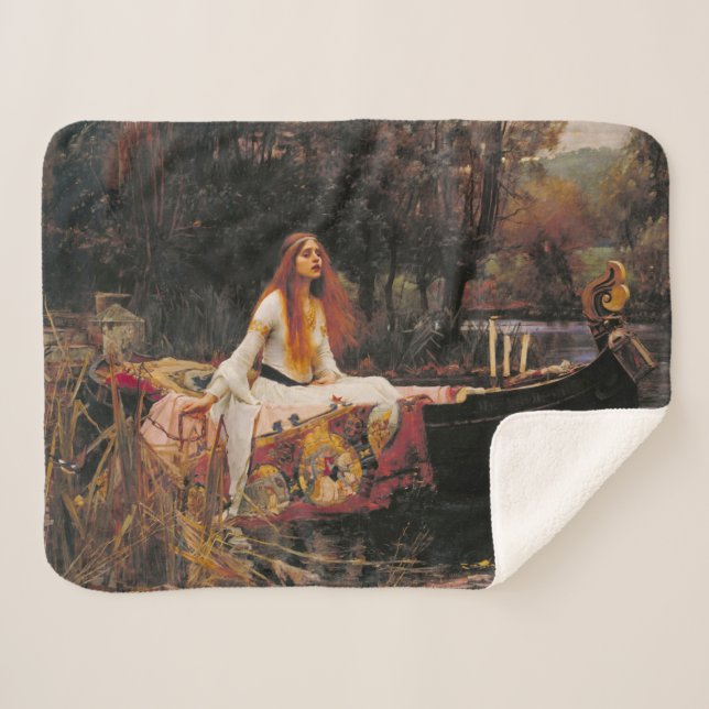 Cobertor Sherpa A Senhora de Shalott (Beleza Medieval) (Frente (Horizontal))