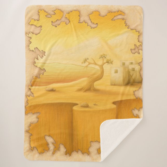 Cobertor Sherpa "A Vanguarda do Mundo", Adventure Motif Painting (Frente)