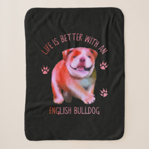 Cobertor Sherpa A Vida É Melhor Com Um Cachorro Inglês Engraçado