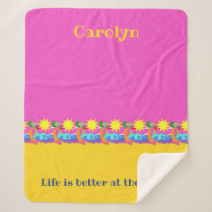 Cobertor Sherpa A vida é melhor na praia, seu nome,