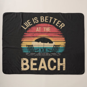 Cobertor Sherpa A Vida É Melhor Na Praia Vibrações De Férias De Ve