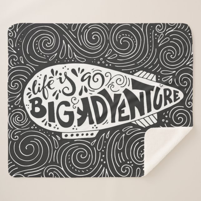 Cobertor Sherpa A vida é uma aventura grande (Frente (Horizontal))