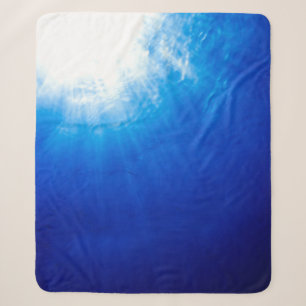 Cobertor Sherpa Abaixo do mergulho fundo azul