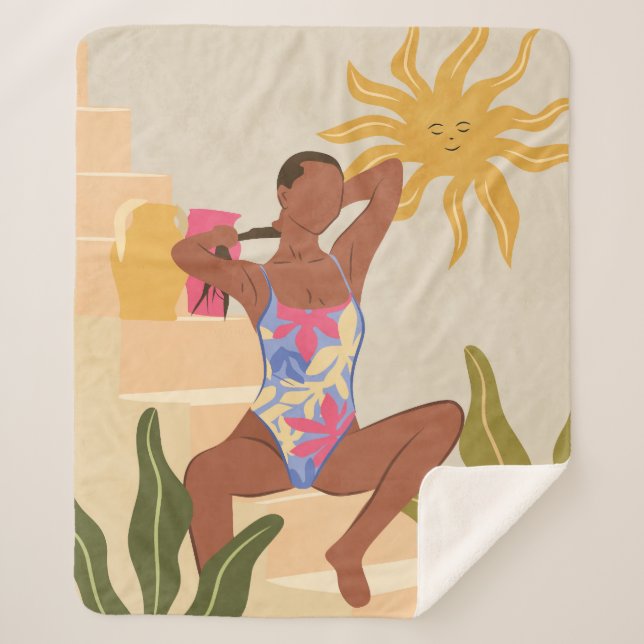 Cobertor Sherpa Abaixo do Sol Sorridente (Frente)