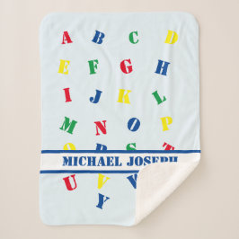 Cobertor Sherpa ABC Baby Boy Sherpa Blanket