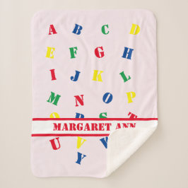 Cobertor Sherpa ABC Baby Girl Sherpa Blanket